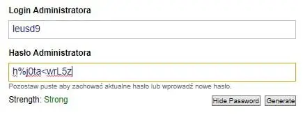 ustawianie loginu i hasła dla WordPressa w Direct Admin