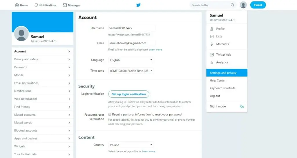 jak usunąć konto na Twitterze i dezaktywować twittera - część 1