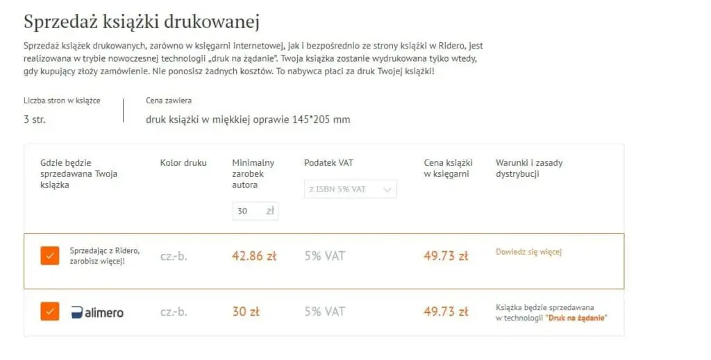 jak wydać i sprzedać książkę i ebooka - prowizja z ridero