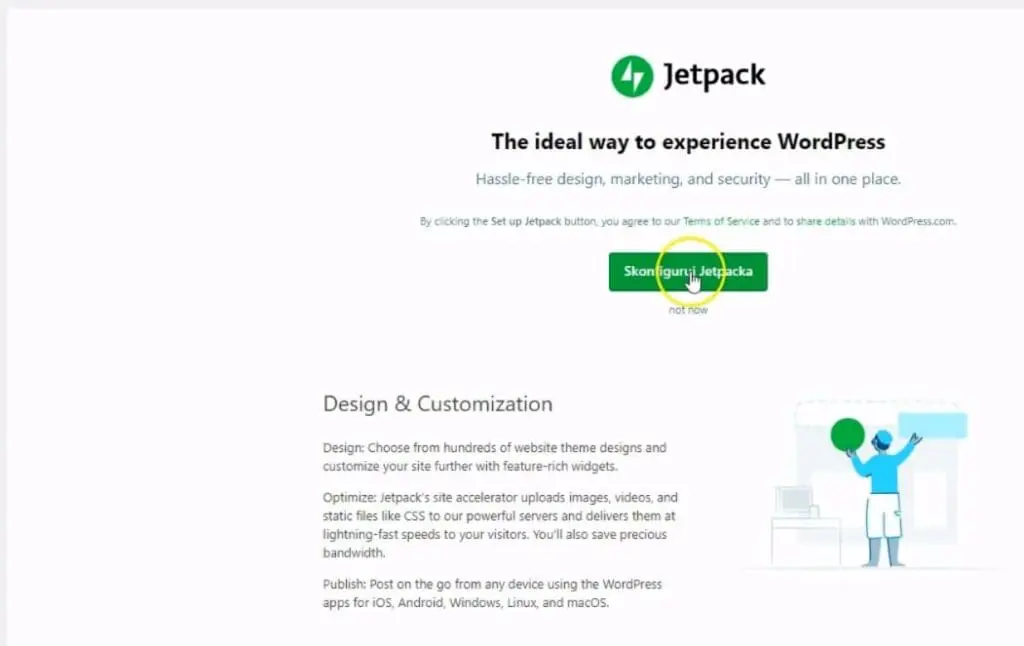 zainstaluj wtyczkę JetPack WordPress - część 2 - konfiguracja