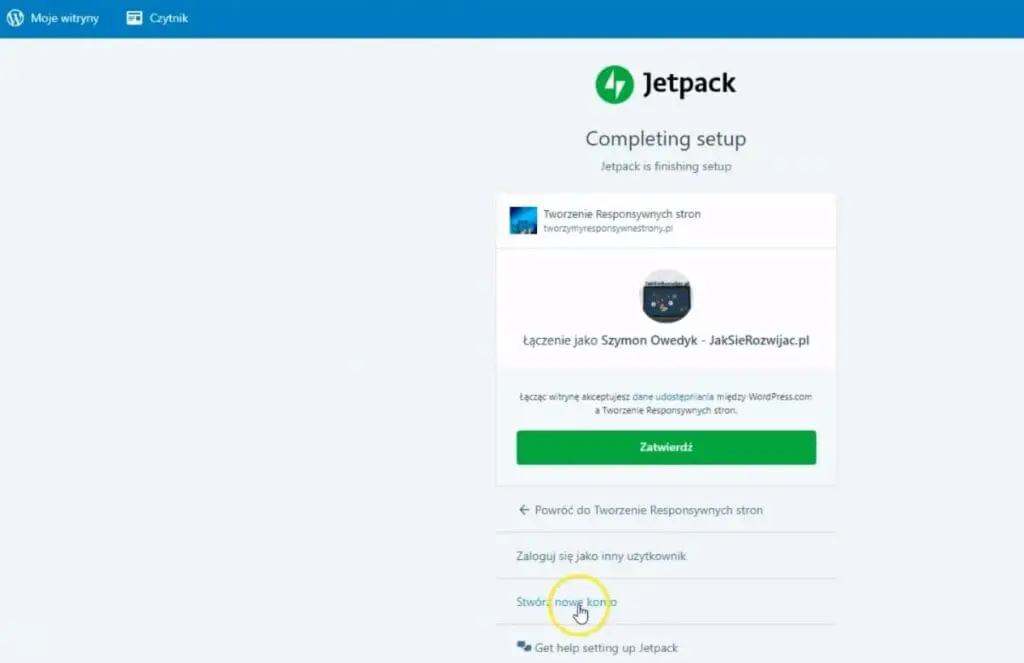 zainstaluj wtyczkę JetPack WordPress - połączenie z wordpress
