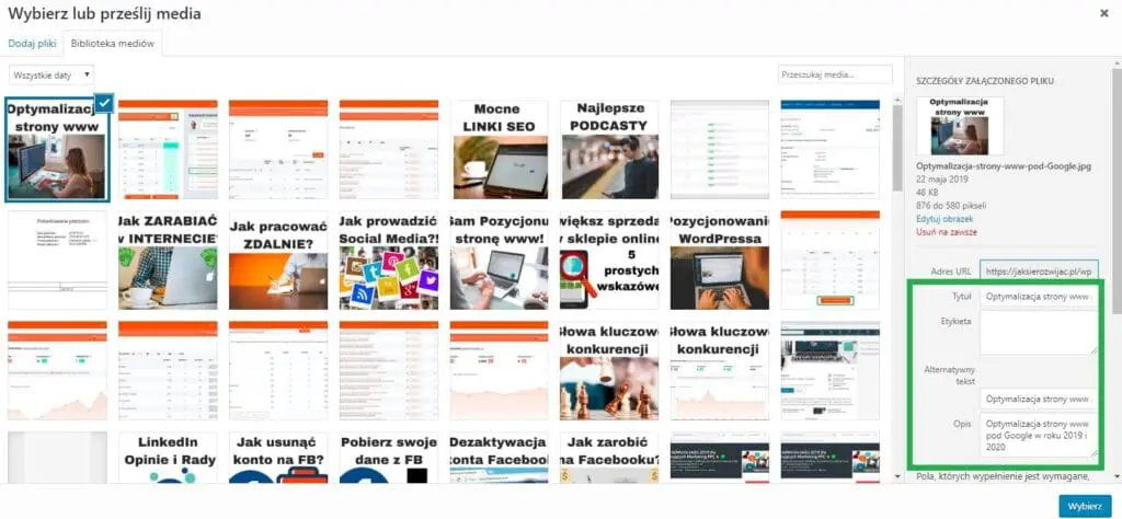 optymalizacja zdjęć na stronie www wordpress