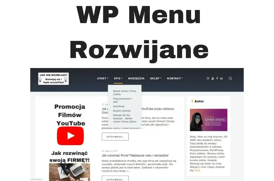 WordPress MENU rozwijane
