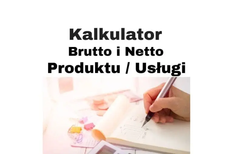 Kalkulator brutto netto VAT produktu / usługi