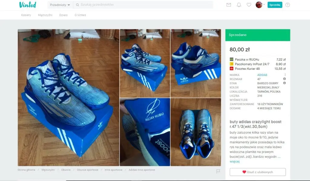 buty do biegania odzież używana zakupiona w serwisie Vinted