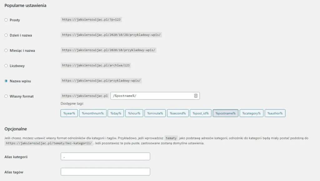 URL WordPress - zmiana bezpośrednich odnośników część 2