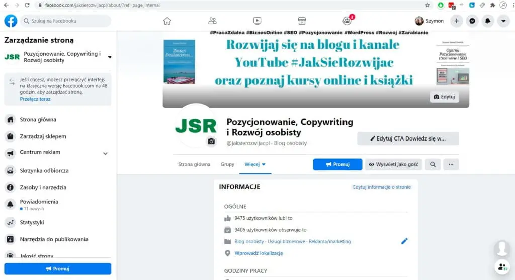 Zmiana adresu url na Faceboku FB - część 2