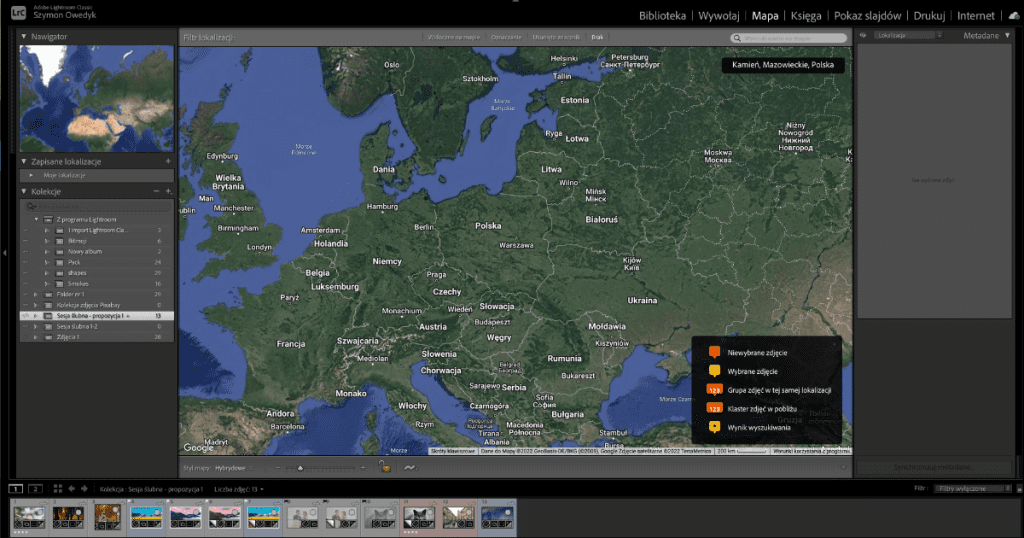 moduł mapa adobe lightroom