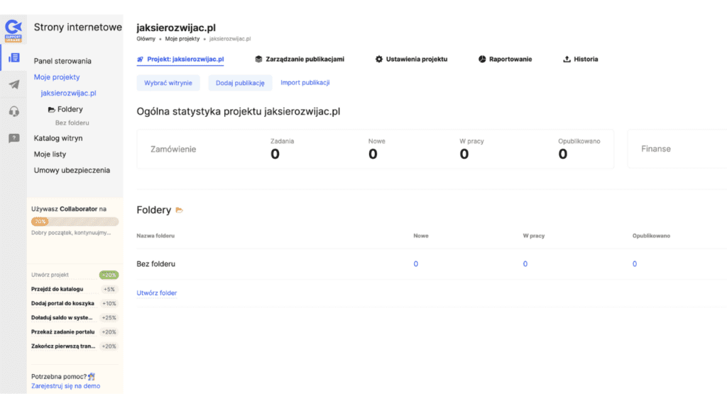 collaborator edycja projektu