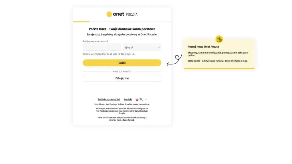 Jak założyć maila onet