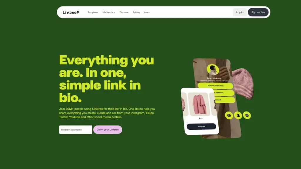 linktree tworzenie stron WWW do social media tiktok instagram