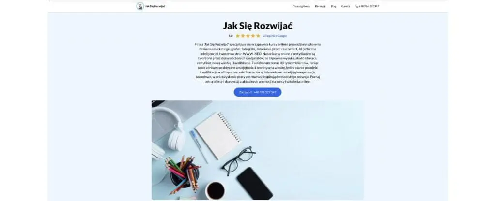 strona internetowa firmy lokalnej przygotowanej w Localo