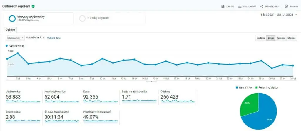statystyki serwisu z google analytics popularność strony i bloga