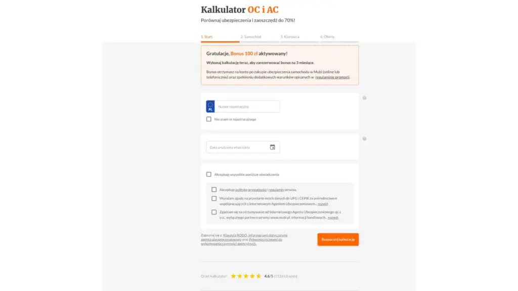 mubi promocja ubezpieczenie auta samochodu oc ac nnw