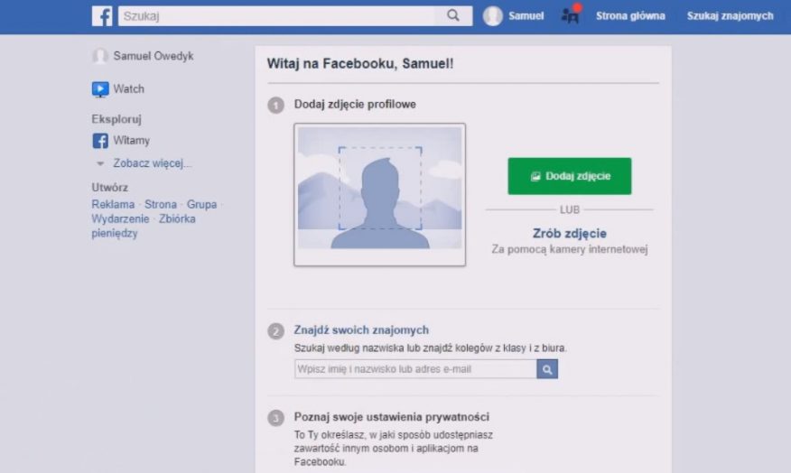 jak założyć konto na facebooku - ukończenie rejestracji nowego konta fb